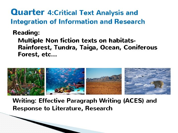 Quarter 4: Critical Text Analysis and Integration of Information and Research Reading: Multiple Non