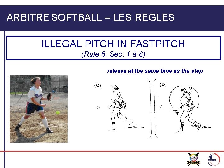 ARBITRE SOFTBALL – LES REGLES ILLEGAL PITCH IN FASTPITCH (Rule 6. Sec. 1 à