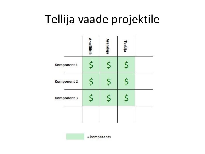 Tellija vaade projektile 