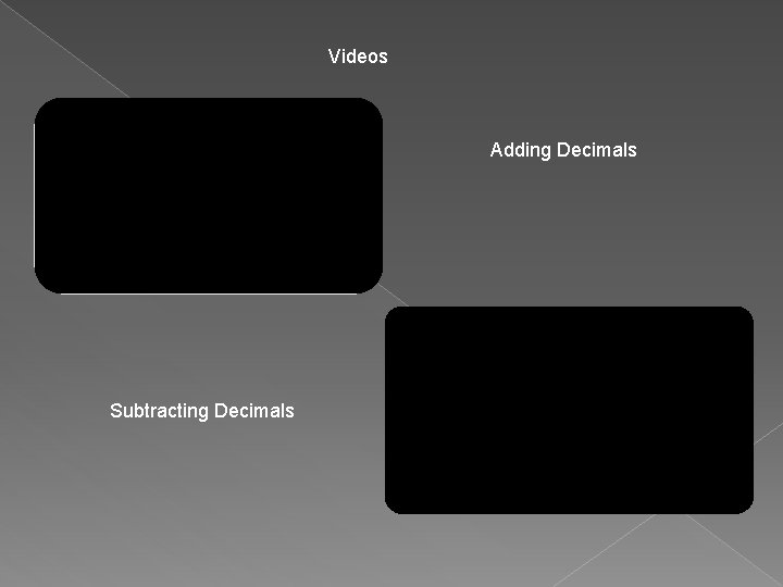 Videos Adding Decimals Subtracting Decimals Videos Adding Decimals Subtracting Decimals