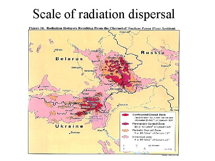 Scale of radiation dispersal 