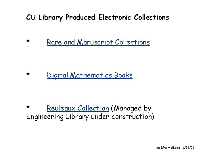 Introduction to Digital Library Services Produced Provided by