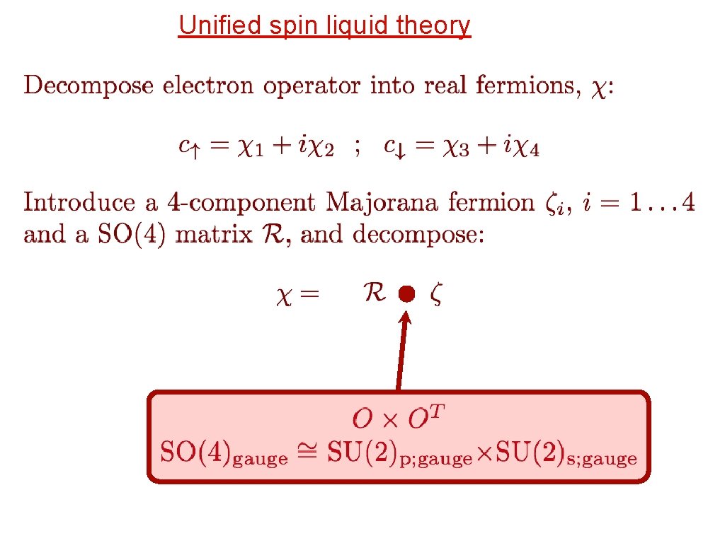 Unified spin liquid theory 