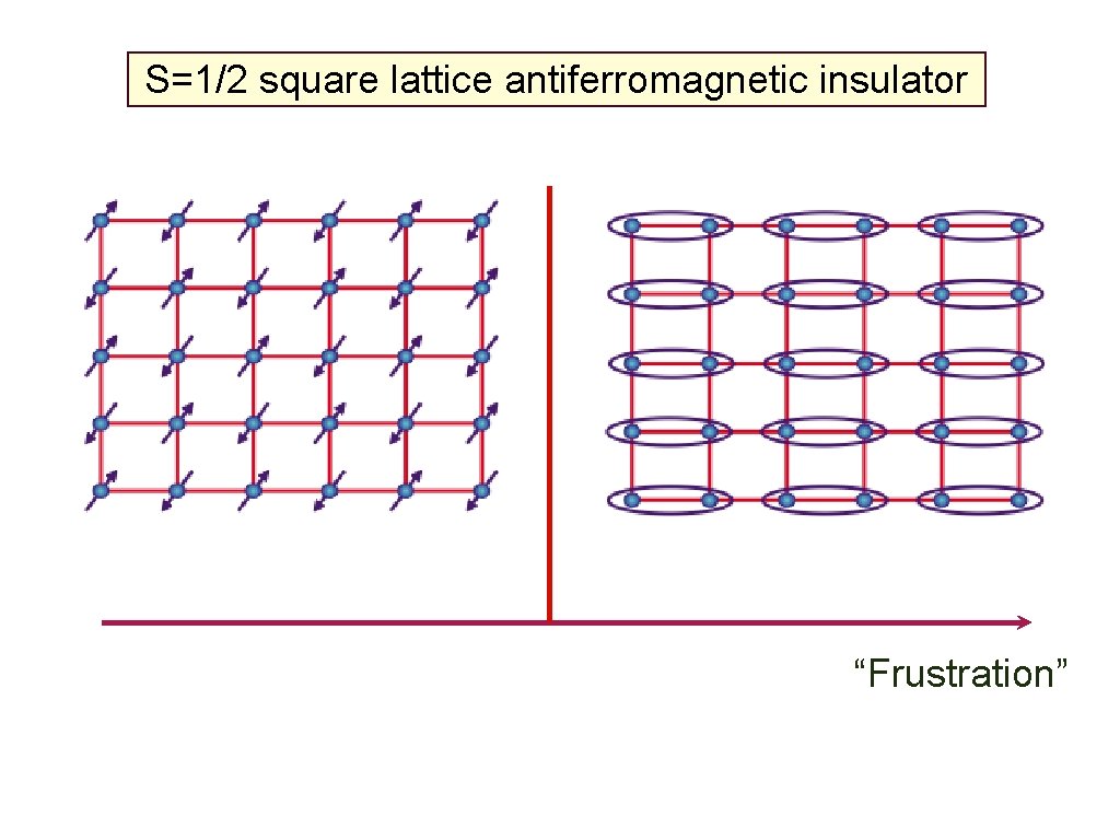 S=1/2 square lattice antiferromagnetic insulator “Frustration” 