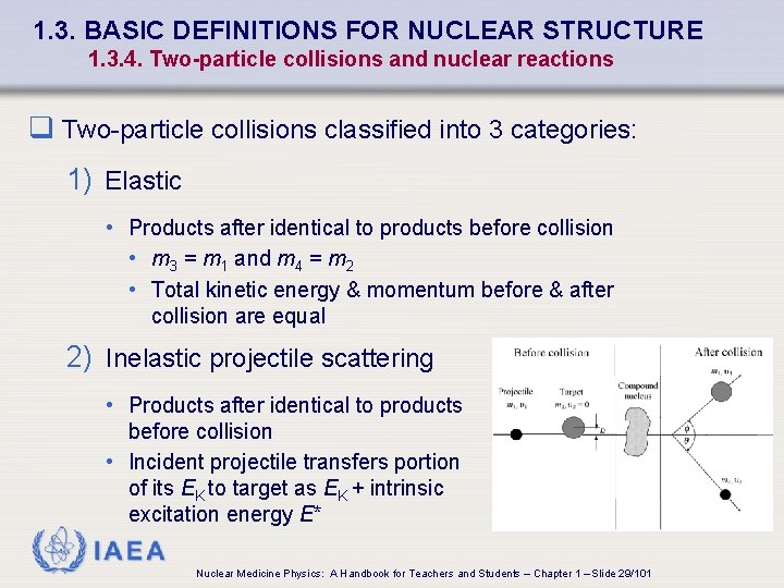 1. 3. BASIC DEFINITIONS FOR NUCLEAR STRUCTURE 1. 3. 4. Two-particle collisions and nuclear