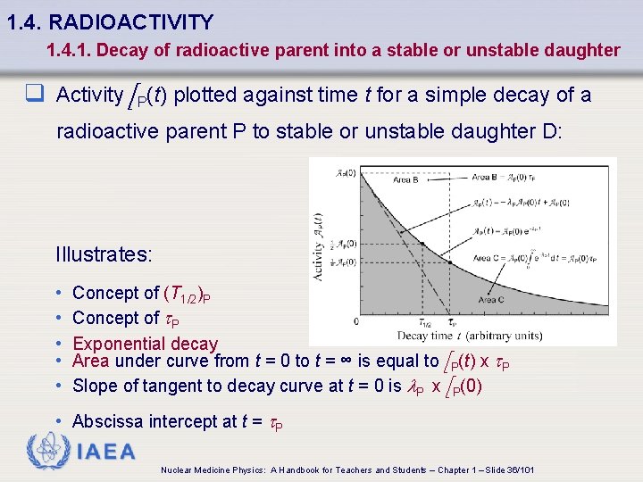 1. 4. RADIOACTIVITY 1. 4. 1. Decay of radioactive parent into a stable or