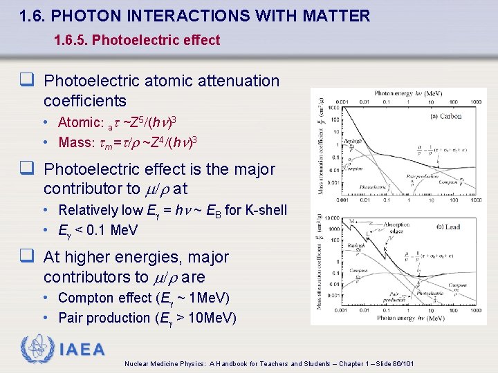 1. 6. PHOTON INTERACTIONS WITH MATTER 1. 6. 5. Photoelectric effect q Photoelectric atomic