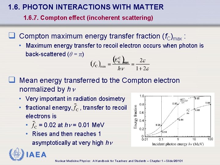 1. 6. PHOTON INTERACTIONS WITH MATTER 1. 6. 7. Compton effect (incoherent scattering) q