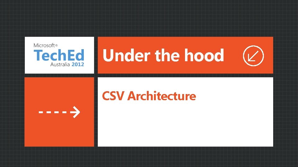 Under the hood CSV Architecture Under the hood CSV Architecture