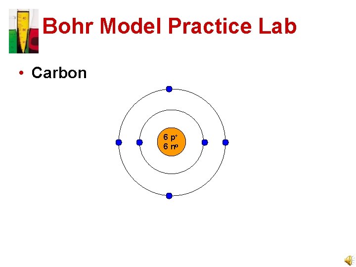 Bohr Model Practice Lab • Carbon 6 p+ 6 no 