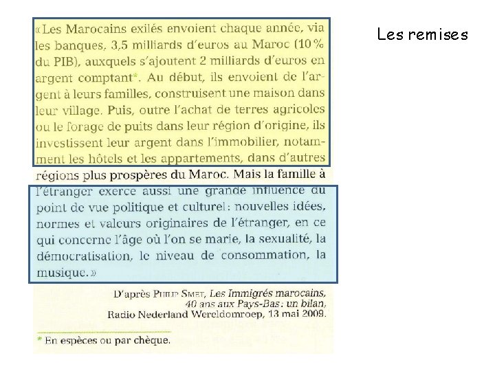 Les remises 