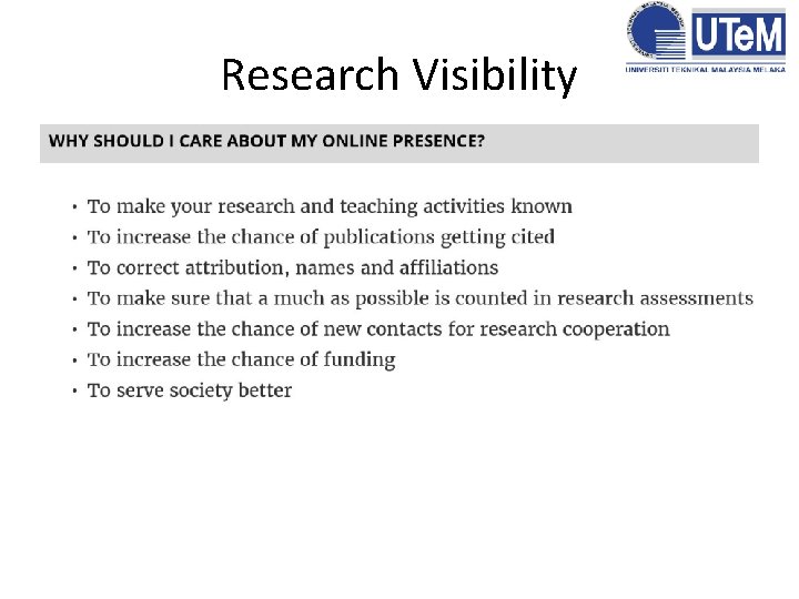 Research Visibility 
