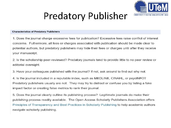 Predatory Publisher 