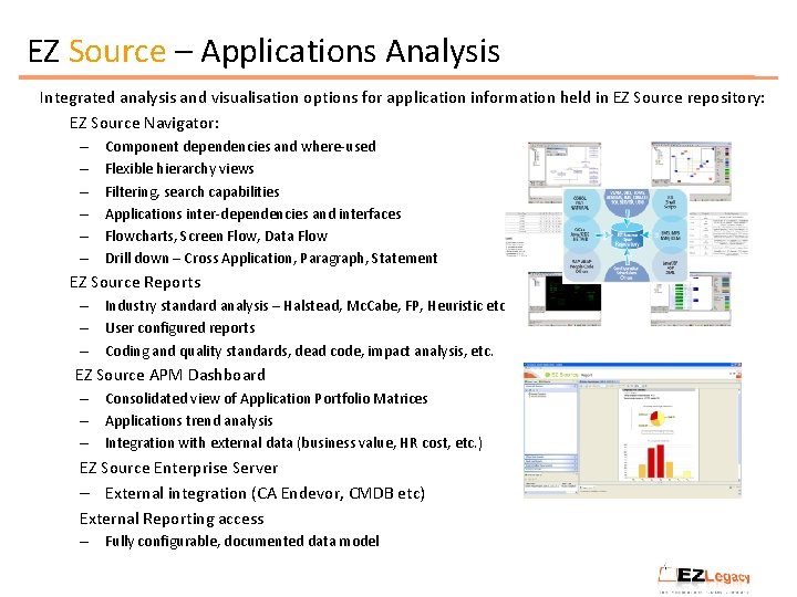 EZ Source – Applications Analysis Integrated analysis and visualisation options for application information held