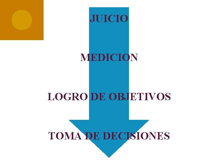 JUICIO MEDICION LOGRO DE OBJETIVOS TOMA DE DECISIONES 