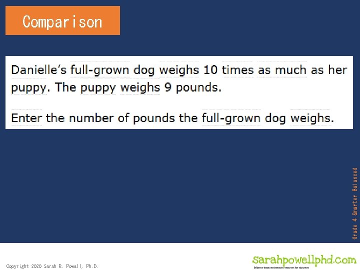 Grade 4 Smarter Balanced Comparison Copyright 2020 Sarah R. Powell, Ph. D. 