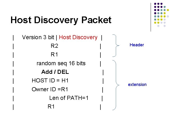 Host Discovery Packet | Version 3 bit | Host Discovery | | R 2