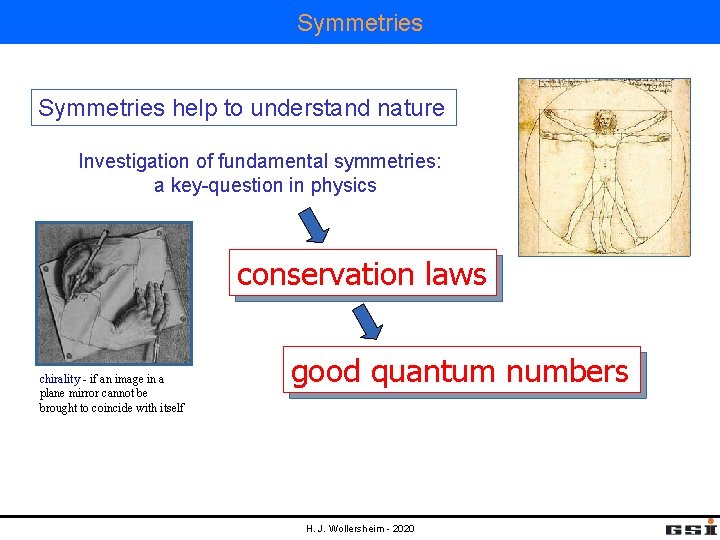 Symmetries help to understand nature Investigation of fundamental symmetries: a key-question in physics conservation