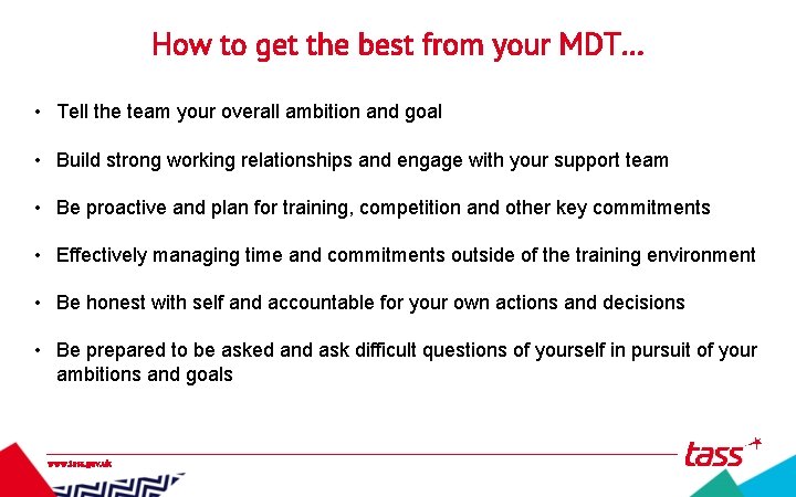 How to get the best from your MDT… • Tell the team your overall