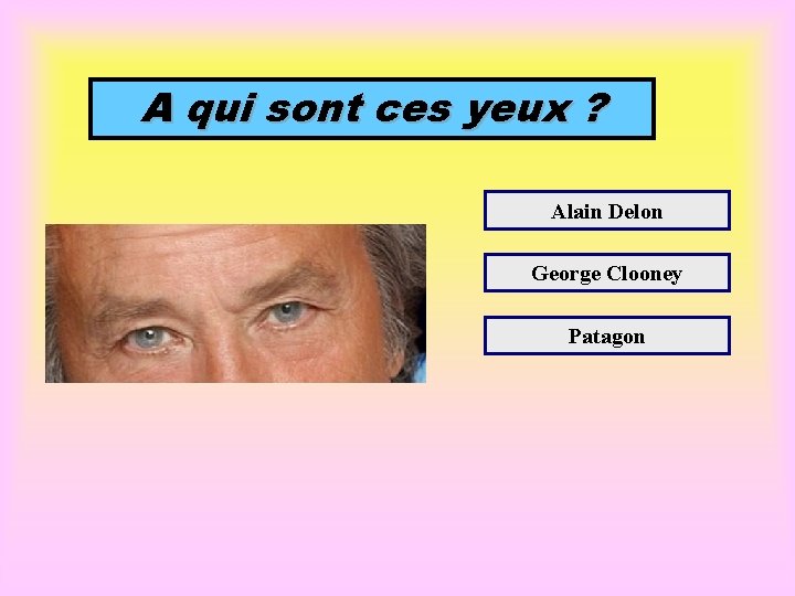 A qui sont ces yeux ? Alain Delon George Clooney Patagon 