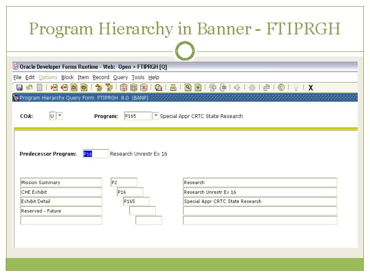 Program Hierarchy in Banner - FTIPRGH 