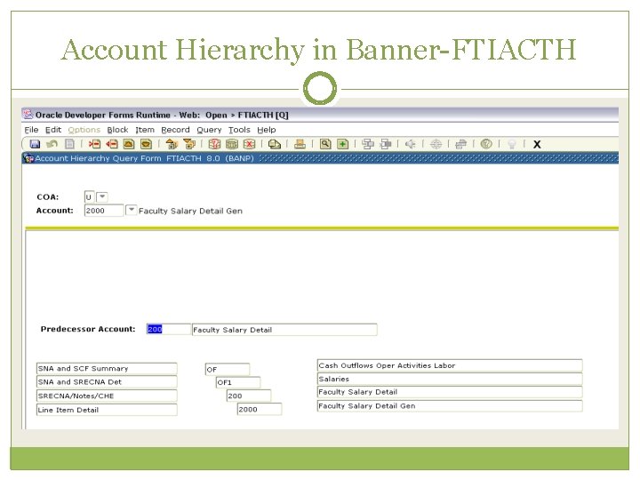 Account Hierarchy in Banner-FTIACTH 