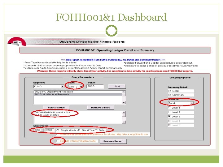 FOHH 001&1 Dashboard 