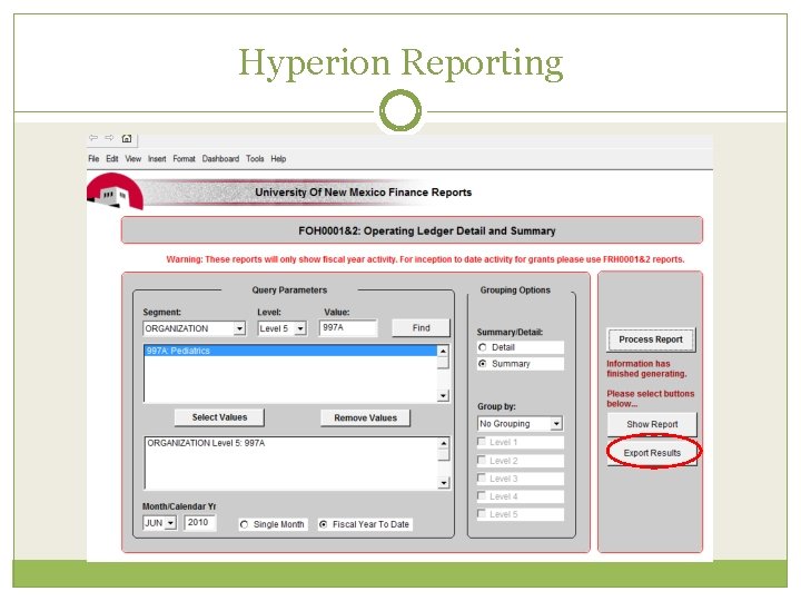 Hyperion Reporting 