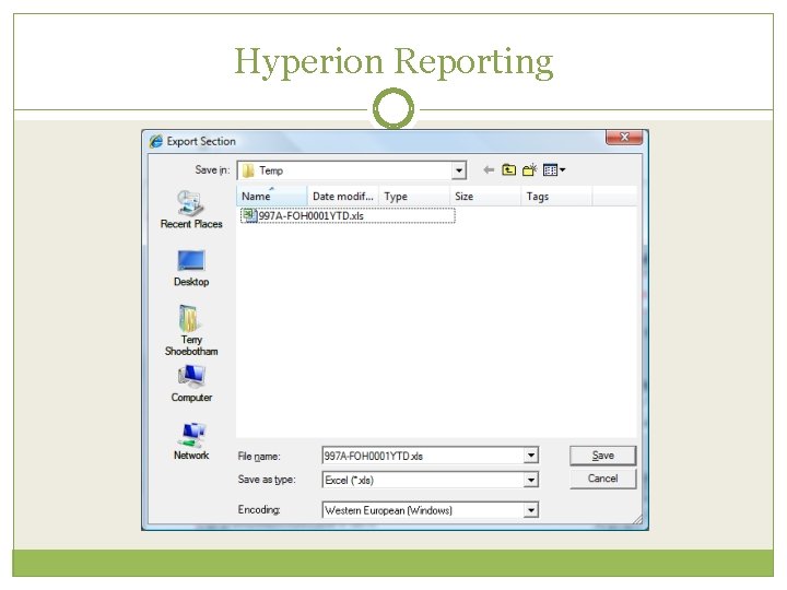 Hyperion Reporting 