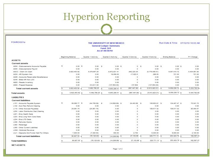 Hyperion Reporting 