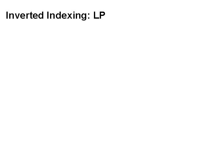 Inverted Indexing: LP 