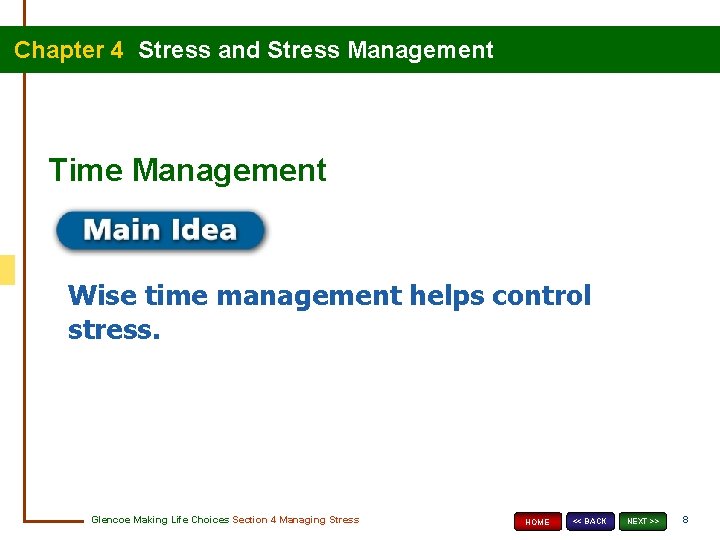Chapter 4 Stress and Stress Management Content Vocabulary