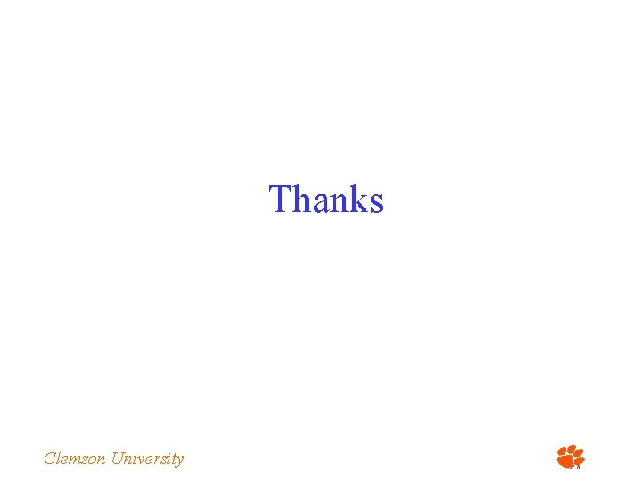 Thanks Clemson University 