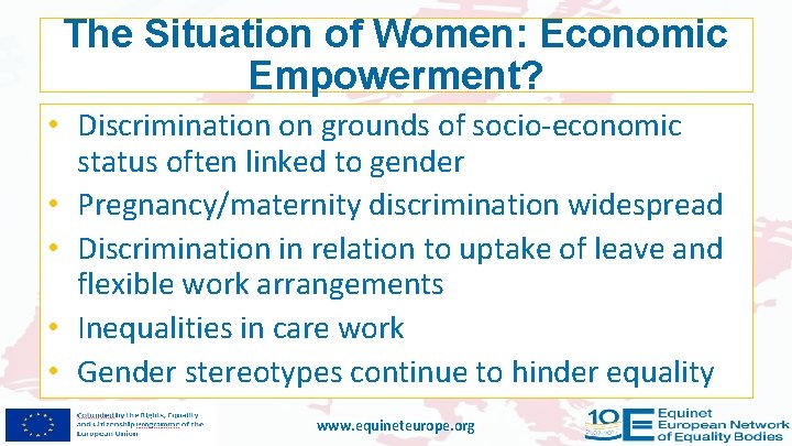 Equality Bodies and the Economic Empowerment of Women