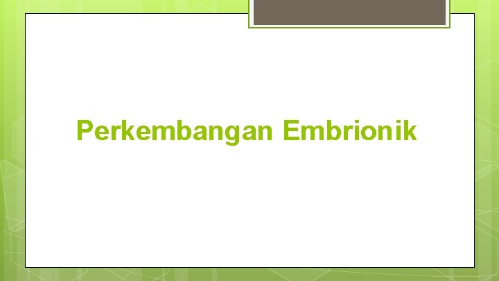 Perkembangan Embrionik 