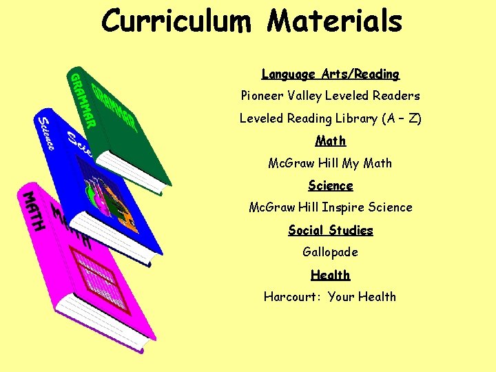 Curriculum Materials Language Arts/Reading Pioneer Valley Leveled Readers Leveled Reading Library (A – Z)