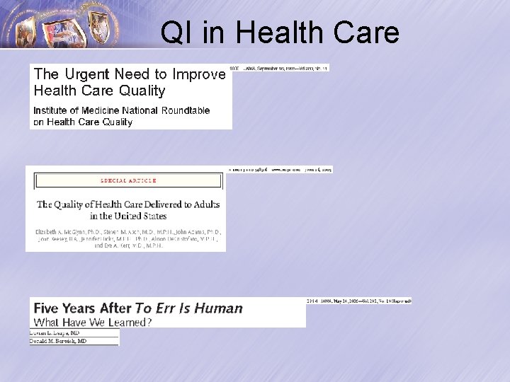 QI in Health Care 