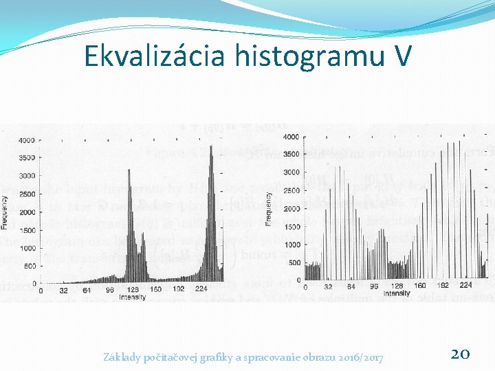 Ekvalizácia histogramu V Základy počítačovej grafiky a spracovanie obrazu 2016/2017 20 