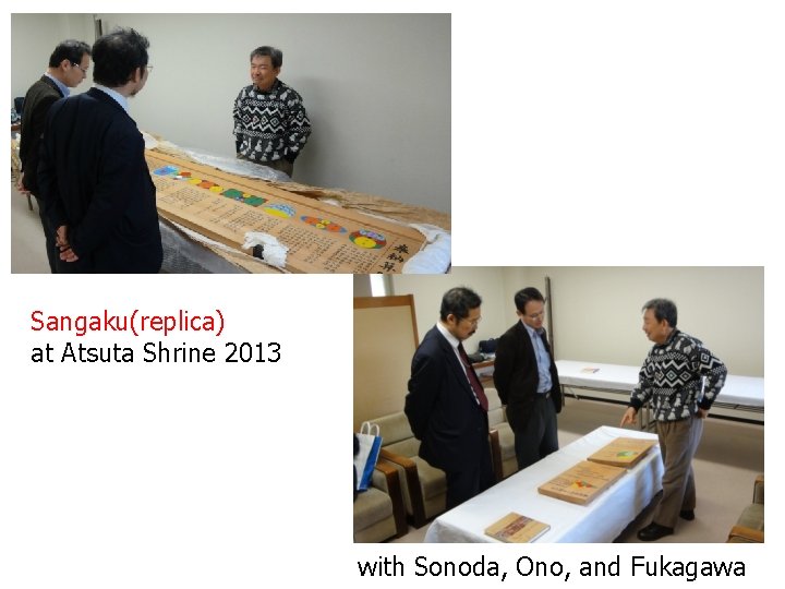 Sangaku(replica) at Atsuta Shrine 2013 with Sonoda, Ono, and Fukagawa 