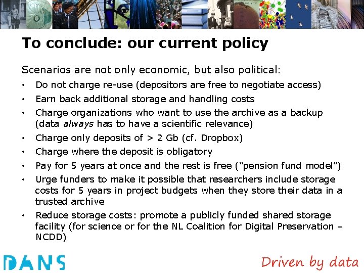 To conclude: our current policy Scenarios are not only economic, but also political: •