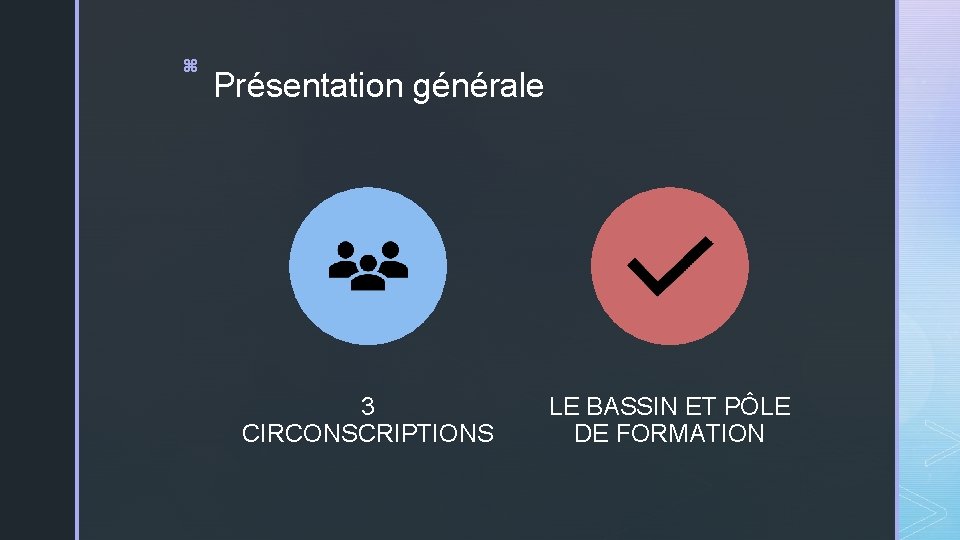 z Présentation générale 3 CIRCONSCRIPTIONS LE BASSIN ET PÔLE DE FORMATION 