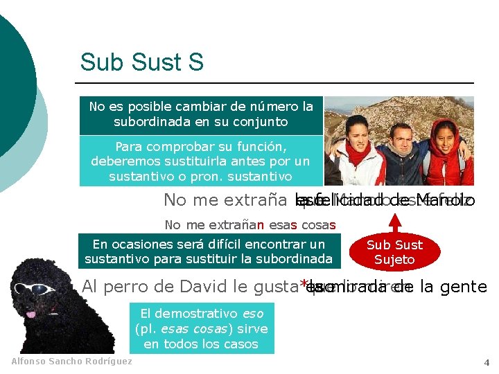 Sub Sust S No es posible cambiar de número la subordinada en su conjunto Sub Sust S No es posible cambiar de número la subordinada en su conjunto