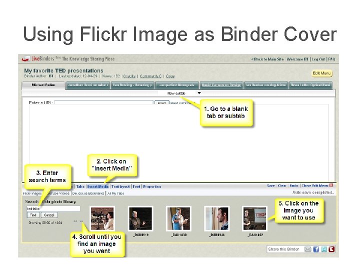 Using Flickr Image as Binder Cover 