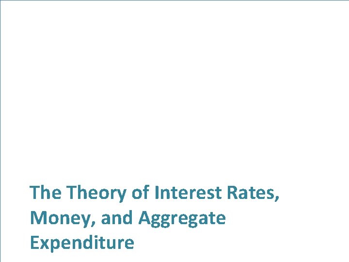 The Theory of Interest Rates, Money, and Aggregate Expenditure 
