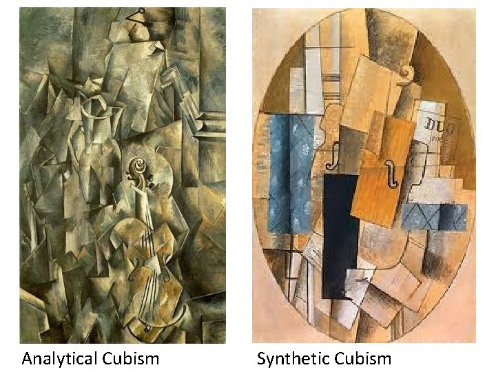 Analytical Cubism Synthetic Cubism 