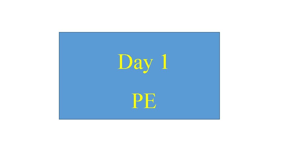 Day 1 PE 