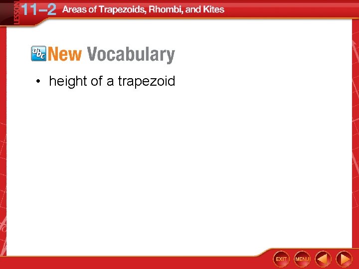  • height of a trapezoid 