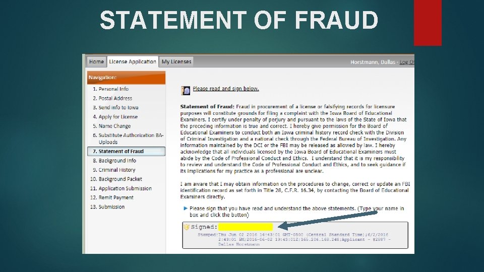 STATEMENT OF FRAUD 
