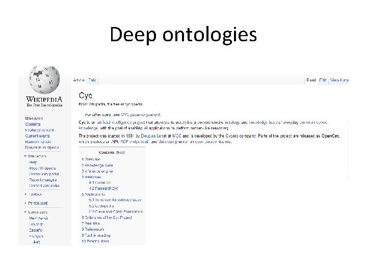 Deep ontologies 