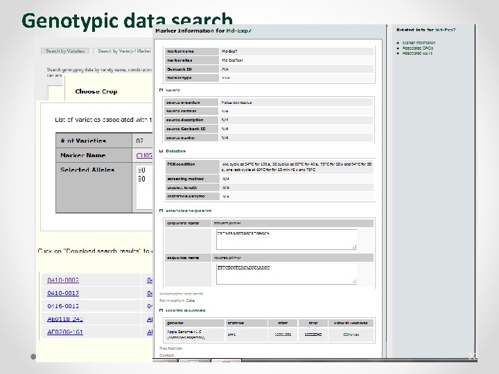 Genotypic data search 22 